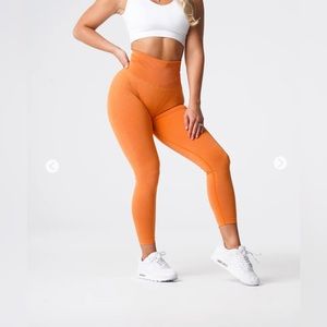 NVGTN Burnt Orange Seamless Leggings. Size SMALL
